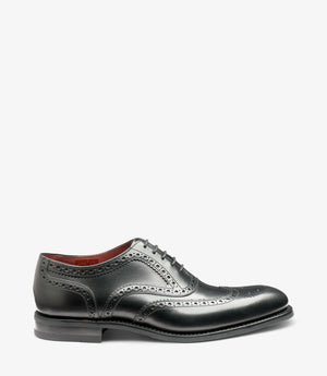 LOAKE - KERRIDGE Stylish Leather Oxford Brogue - Black