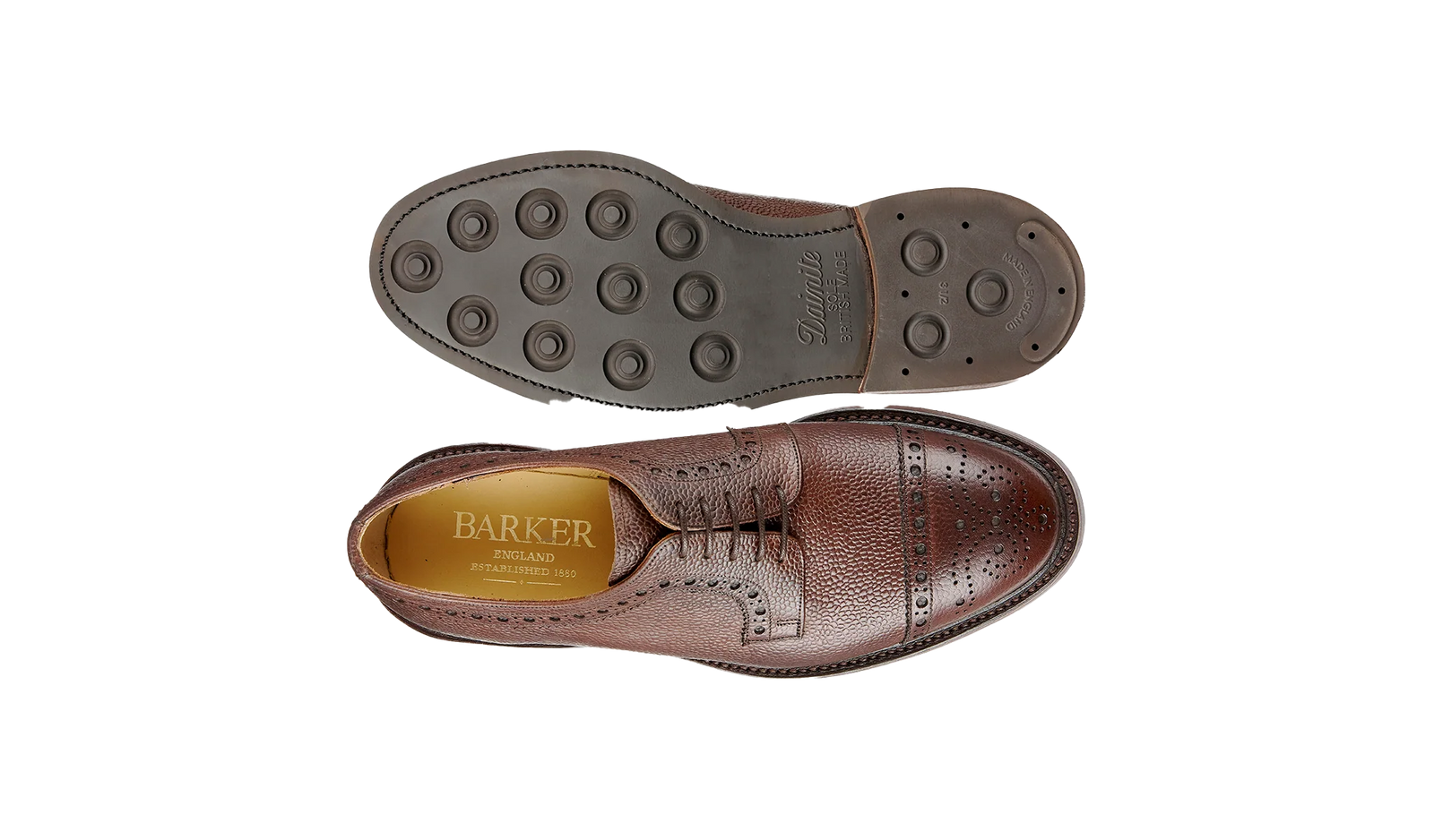 Barker Keswick Brogue Shoes - Chocolate Grain