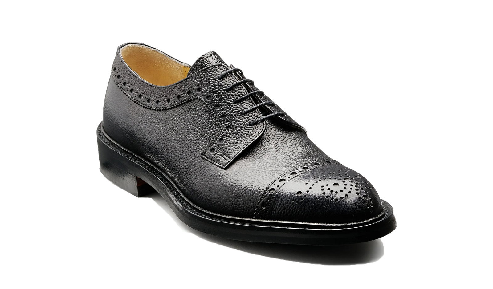Barker Keswick Brogue Shoes - Black Grain