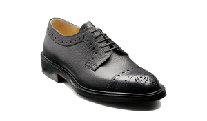 Barker Keswick Brogue Shoes - Black Grain