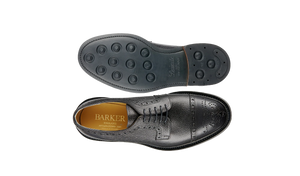 Barker Keswick Brogue Shoes - Black Grain