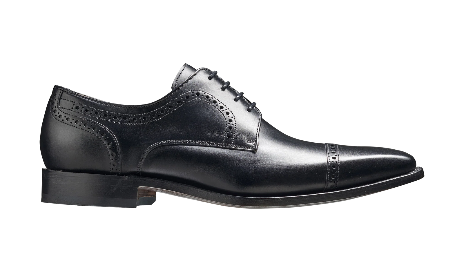 Barker Leo Toe Cap Derby - Black Calf