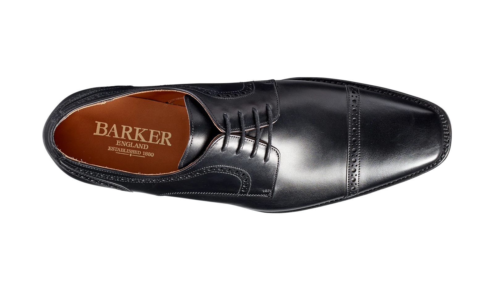 Barker Leo Toe Cap Derby - Black Calf