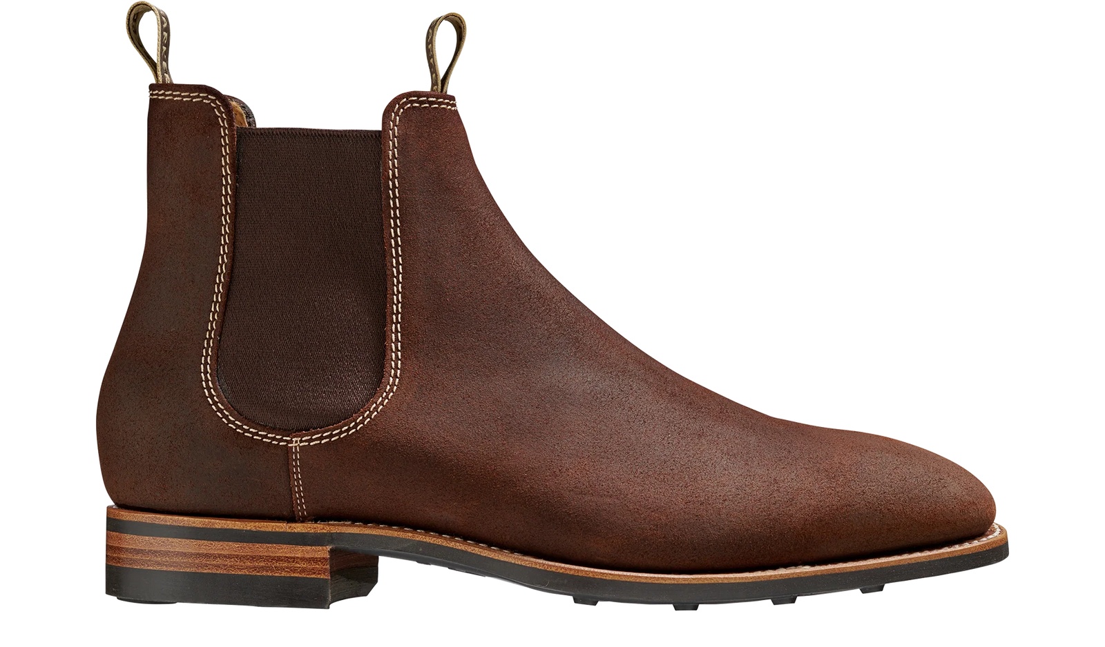 Barker Mansfield Classic Chelsea Boots - Mid  Brown Waxy Suede