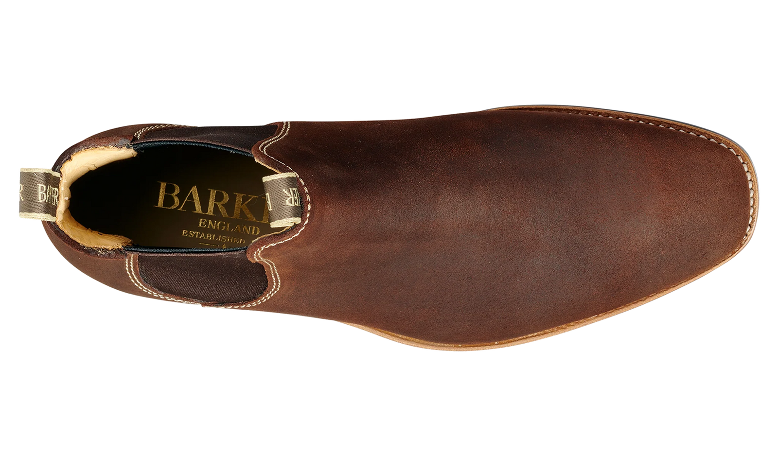 Barker Mansfield Classic Chelsea Boots - Mid  Brown Waxy Suede