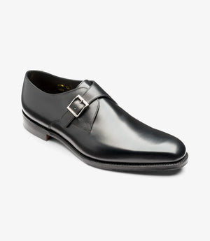 LOAKE MEDWAY Premium Monk Shoe - Black Leather