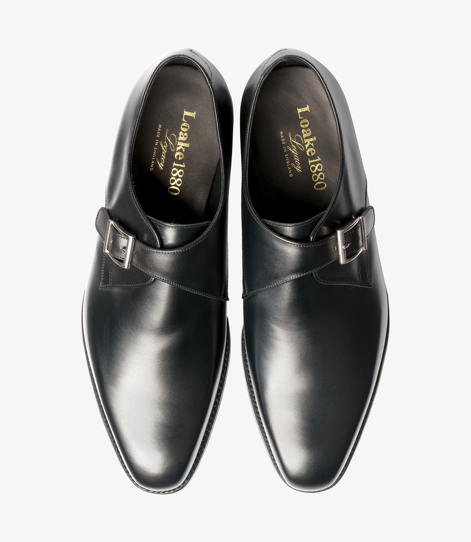 LOAKE MEDWAY Premium Monk Shoe - Black Leather