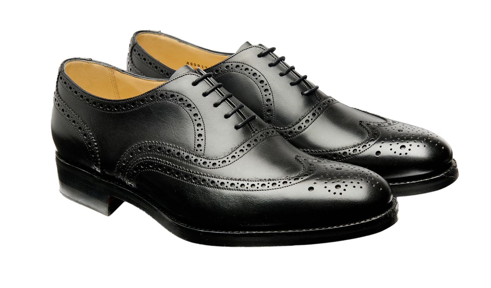 Barker Malton Full Wing Brogue Shoe -Black Calf