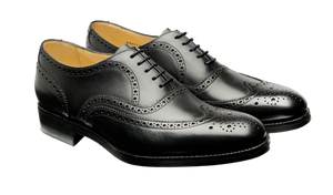 Barker Malton Full Wing Brogue Shoe -Black Calf