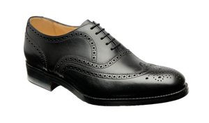 Barker Malton Full Wing Brogue Shoe -Black Calf