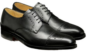 Barker Mowbray Oxford Shoes - Black Calf