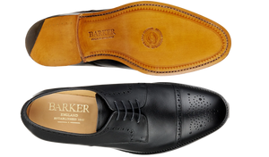 Barker Mowbray Oxford Shoes - Black Calf