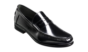 Barker Newington Loafer Shoe - Black High Shine
