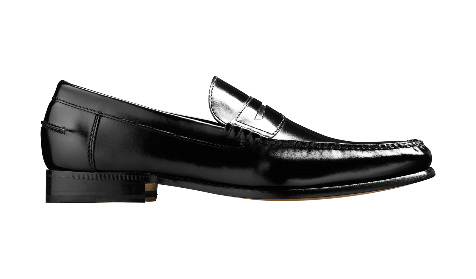 Barker Newington Loafer Shoe - Black High Shine