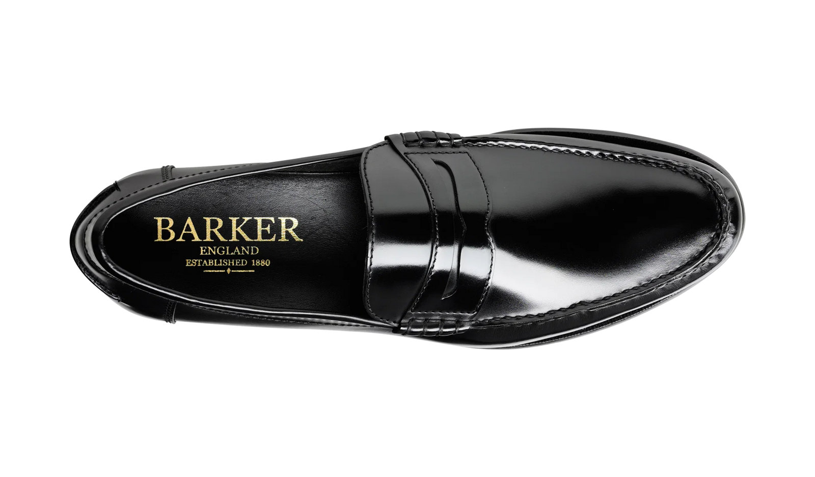 Barker Newington Loafer Shoe - Black High Shine