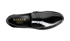 Barker Newington Loafer Shoe - Black High Shine