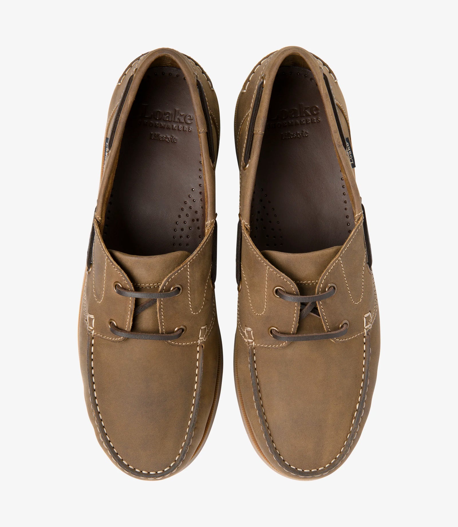 LOAKE Padstow Boat Shoe - Brown Nubuck