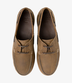 LOAKE Padstow Boat Shoe - Brown Nubuck