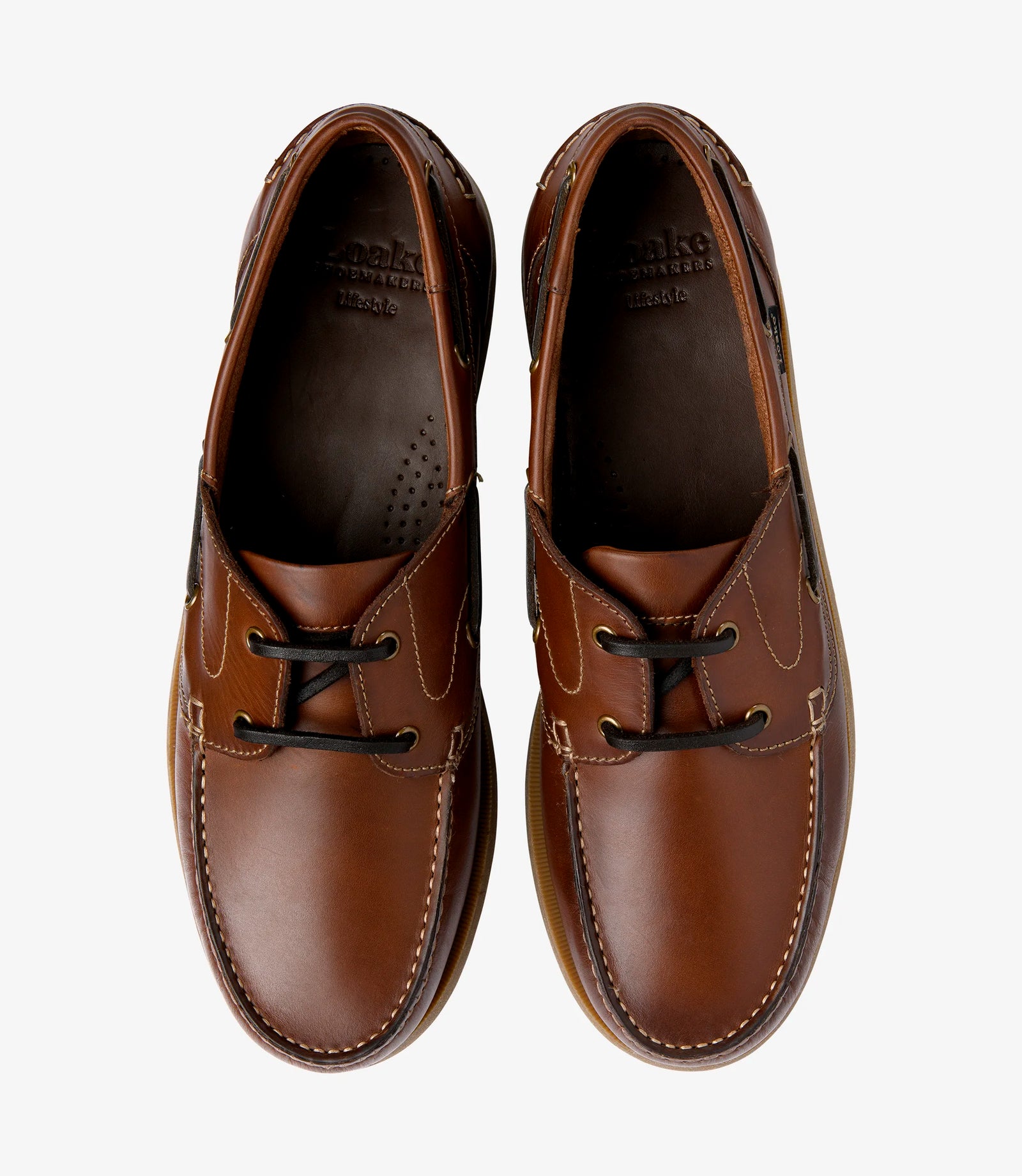 LOAKE Padstow Boat Shoe- Brown Waxy Leather