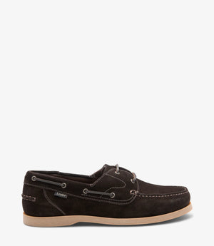 LOAKE Padstow Boat Shoe - Dark Brown Suede