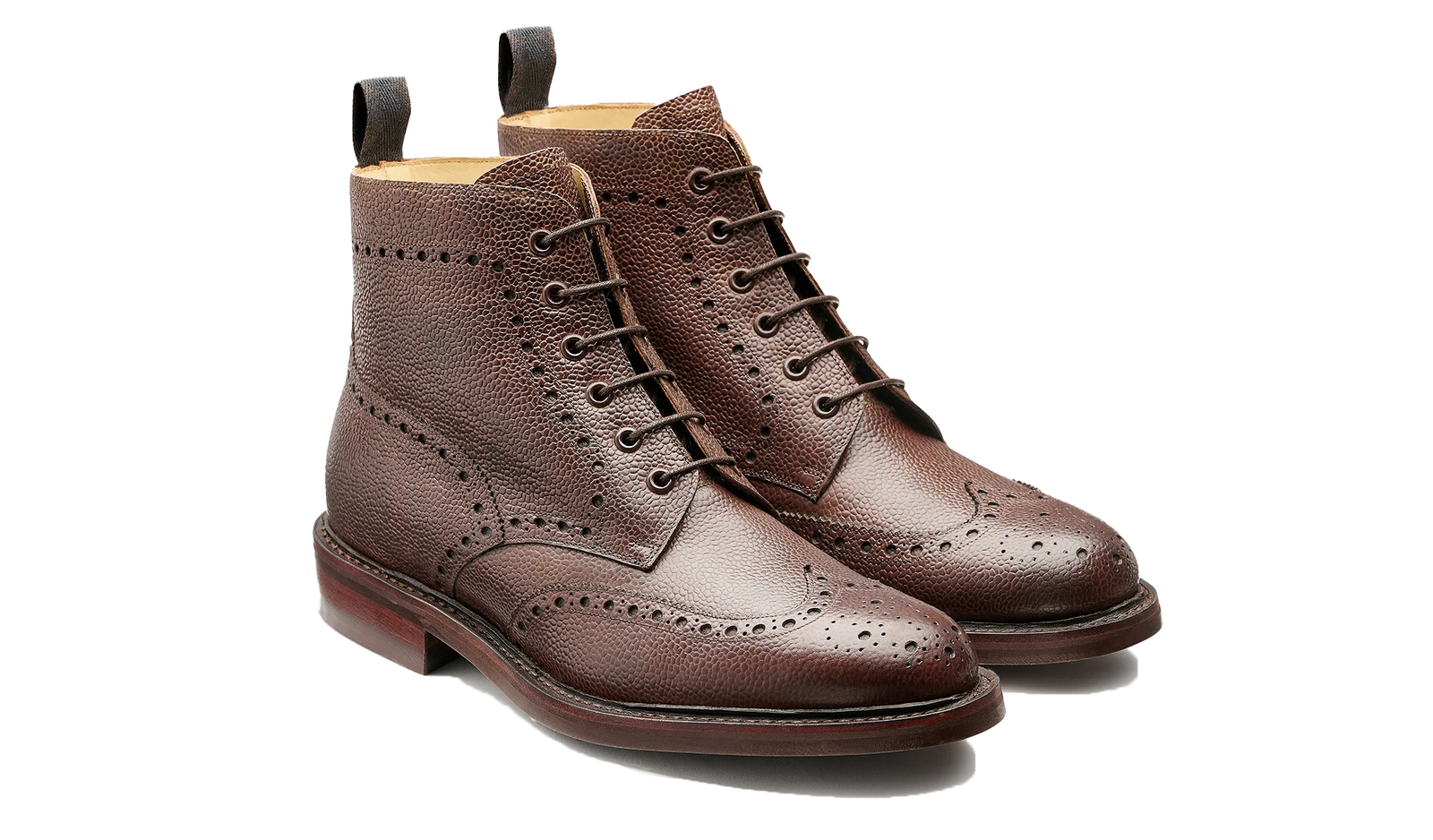 Barker Pennine Brogue Boots - Chocolate Grain