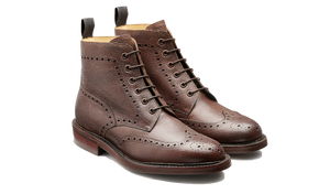 Barker Pennine Brogue Boots - Chocolate Grain
