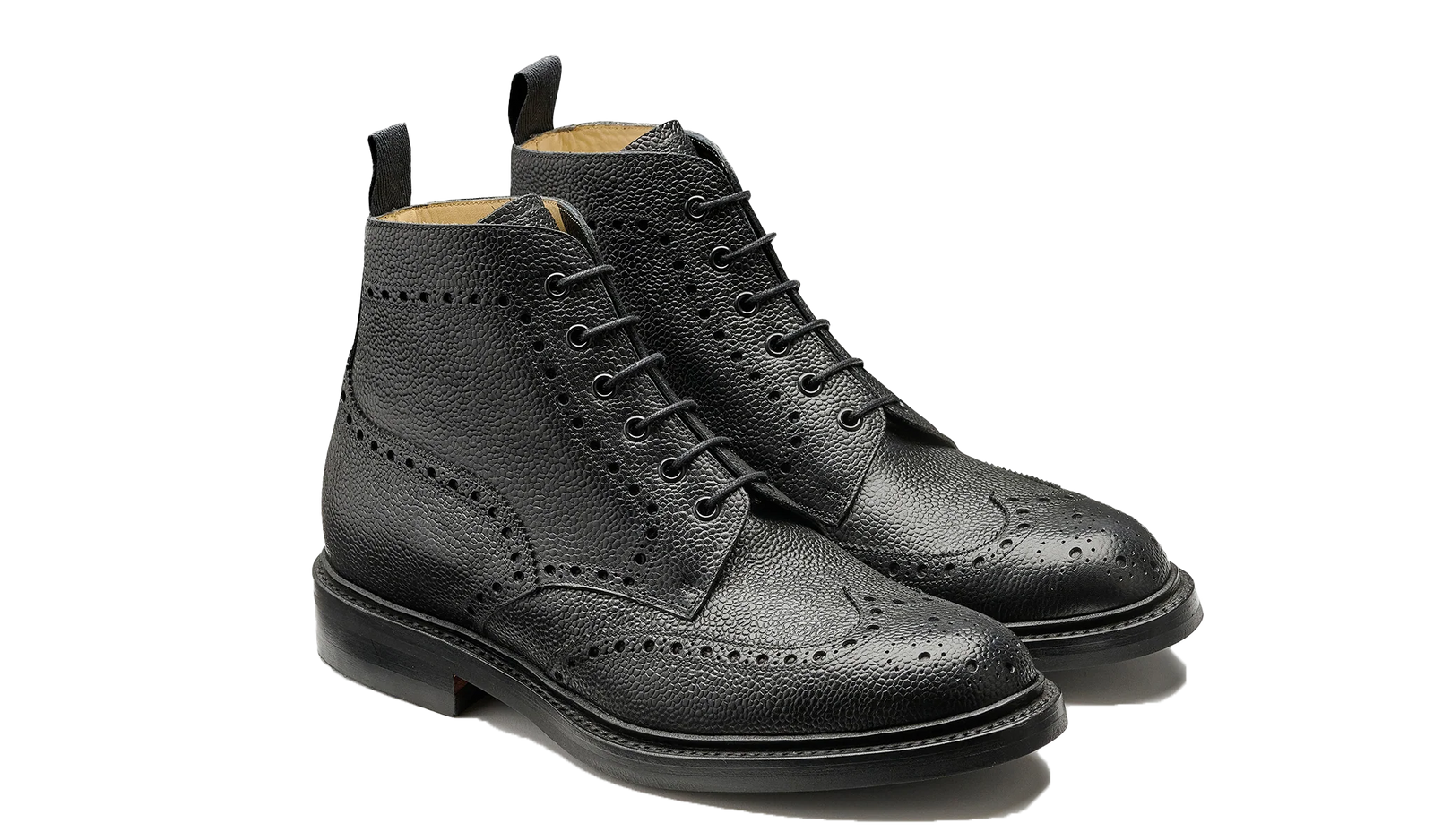 Barker Pennine Brogue Boots - Black Grain