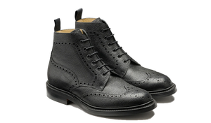 Barker Pennine Brogue Boots - Black Grain
