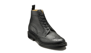 Barker Pennine Brogue Boots - Black Grain
