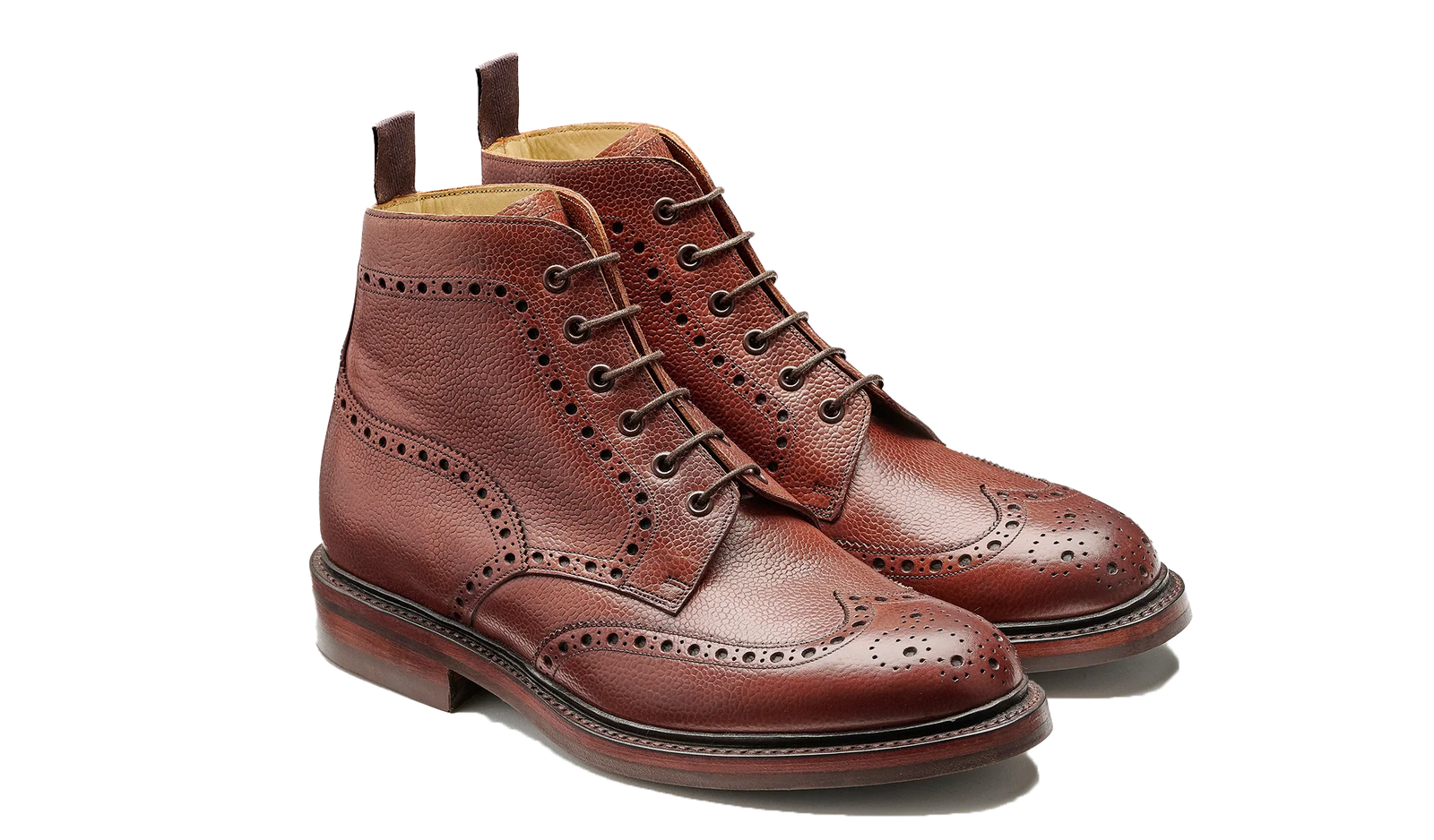 Barker Pennine Brogue Boots - Cherry Grain