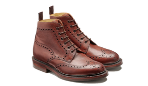 Barker Pennine Brogue Boots - Cherry Grain