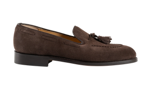 Barker Pevensey Tasseled Loafers - Dark Brown Suede