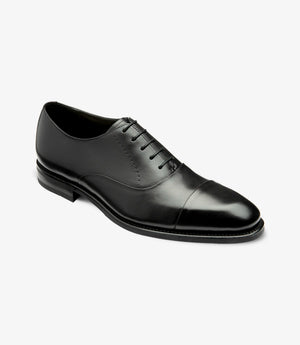 LOAKE Pheonix Premium Toe Cap Shoe - Black Calf
