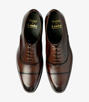 LOAKE Pheonix Premium Toe Cap Shoe - Dark Brown Calf