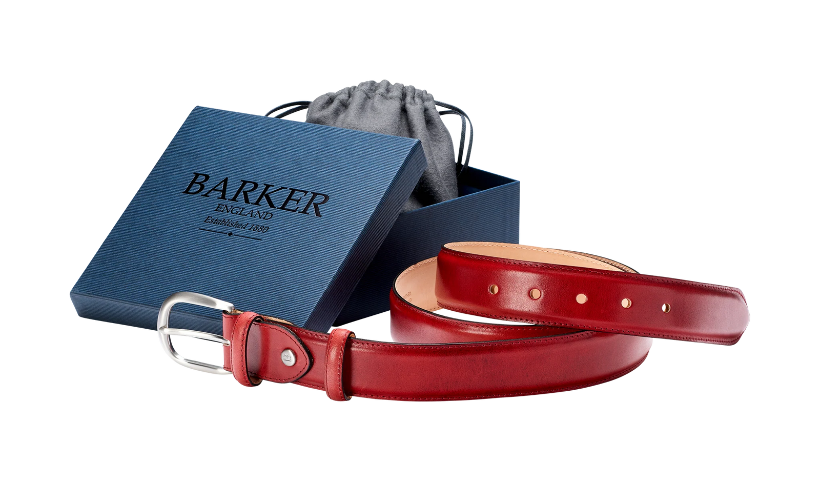 Barker Plain Belt - Red Calf