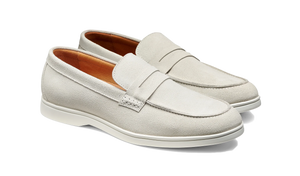 Barker Santiago Loafer - White Suede