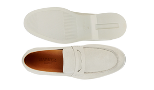 Barker Santiago Loafer - White Suede