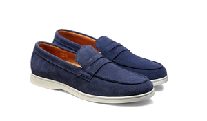 Barker Santiago Loafer - Navy Suede