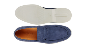 Barker Santiago Loafer - Navy Suede