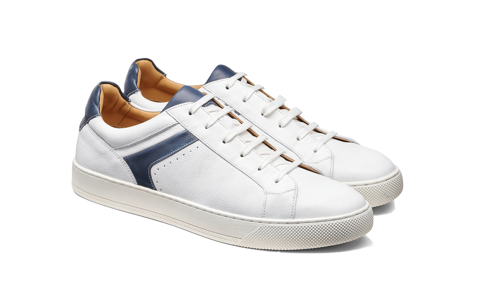 Barker Skylar Sneakers - White Calf / Navy Calf