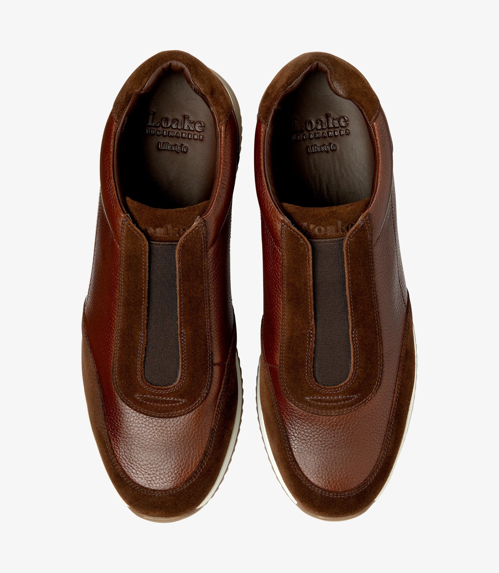 LOAKE Ballentyne Sneakers - Tan Suede/Cedar Grain Leather