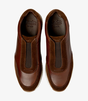LOAKE Ballentyne Sneakers - Tan Suede/Cedar Grain Leather