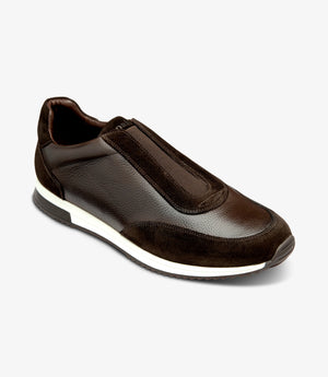 LOAKE Ballentyne Sneakers - Dark Brown Suede/Grain Leather
