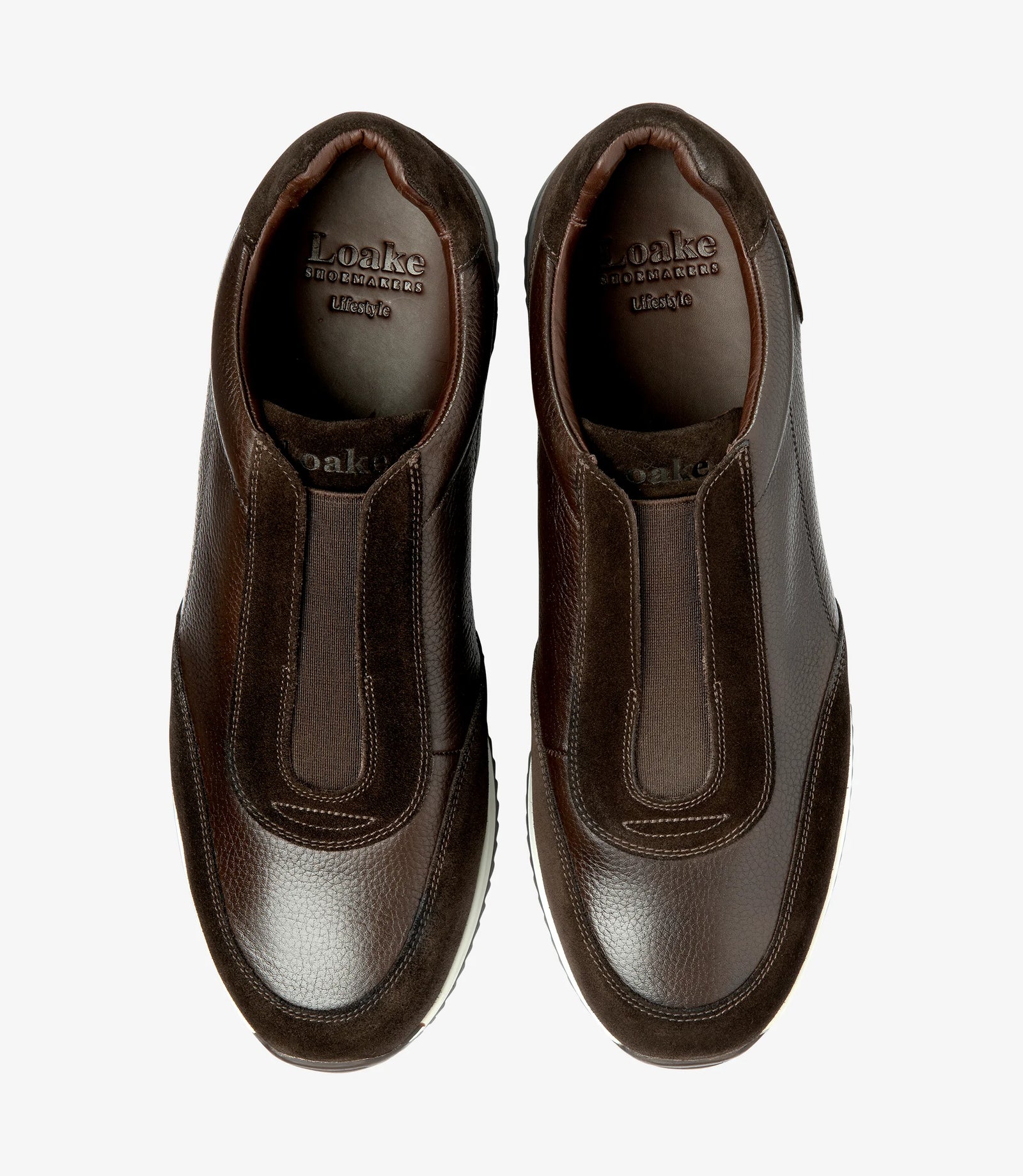 LOAKE Ballentyne Sneakers - Dark Brown Suede/Grain Leather