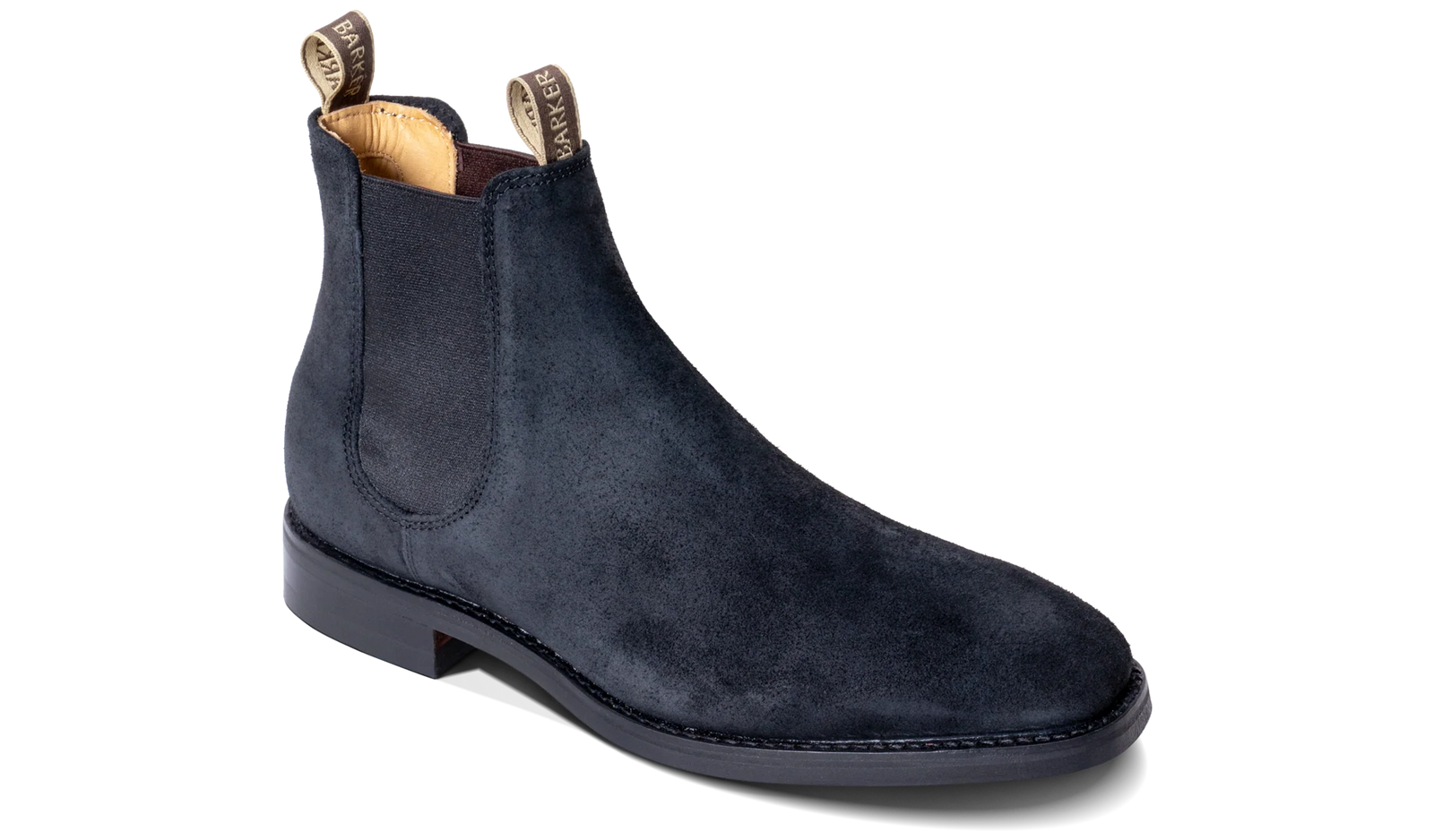 Barker Sutton Chelsea Boot - Black Waxy Suede