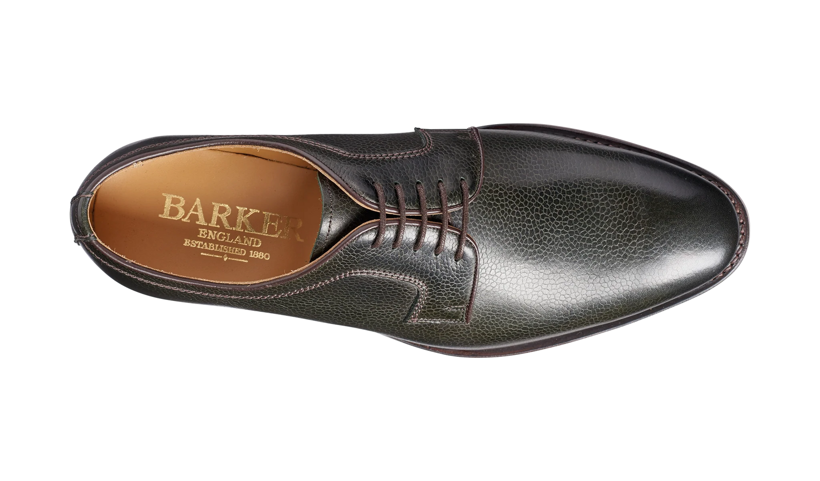 Barker Skye Versatile Derby Shoe - Olive Green Grain
