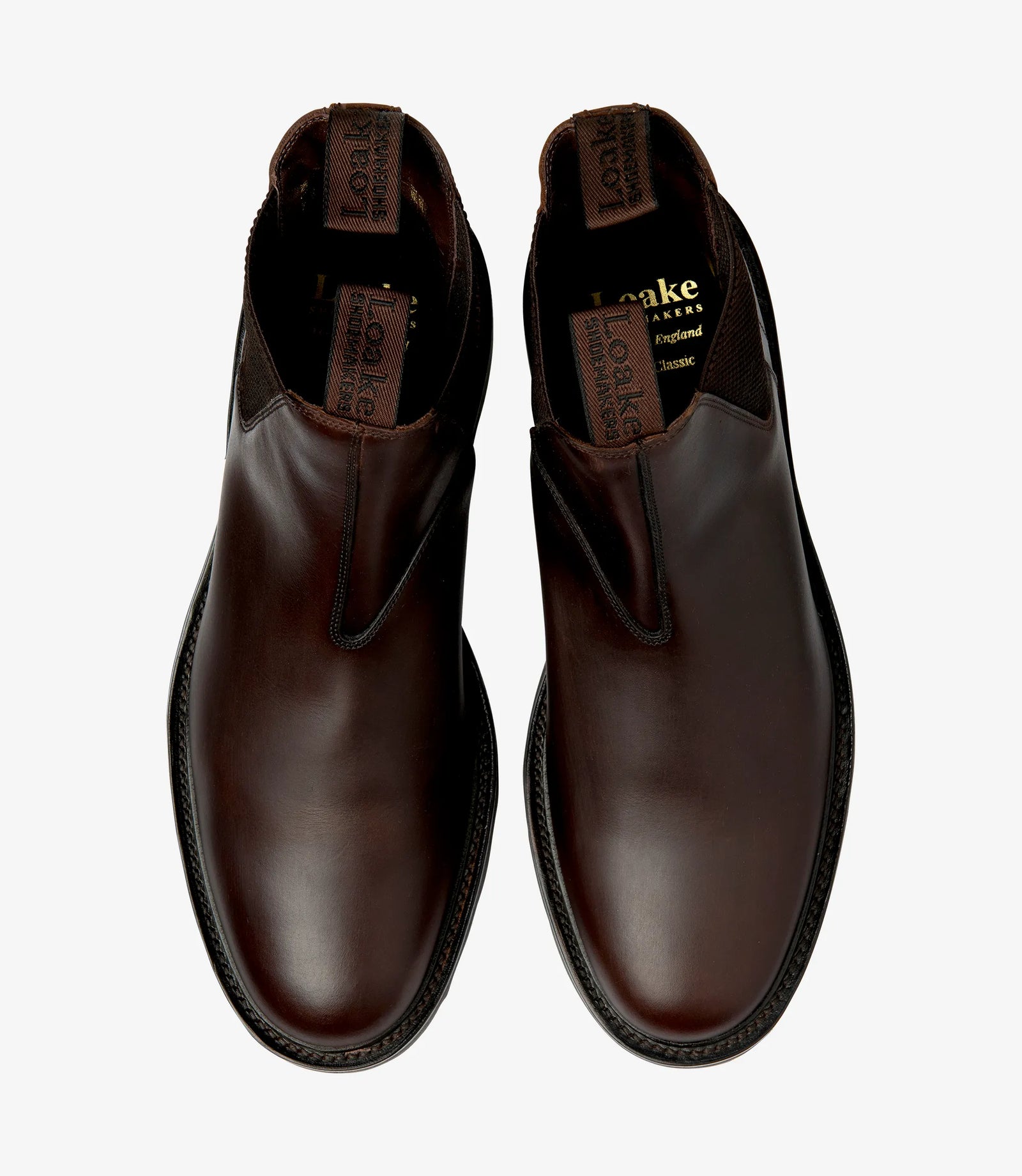 LOAKE Tintagel Chelsea Boot - Dark Brown Waxy Calf
