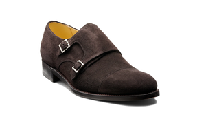 Barker Tunstall Buckle-Monk Shoe  - Ebano Suede