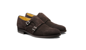 Barker Tunstall Buckle-Monk Shoe  - Ebano Suede