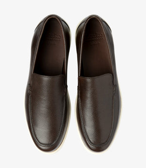 LOAKE Tuscany Suede Loafers - Dark Brown Grain